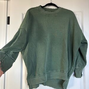 Aerie Sage Green Ribbed Sweatshirt